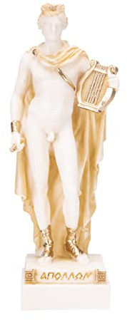 Apollo God of Music Poesie Art Goldton Alabaster Statue Skulptur 6,4 Zoll