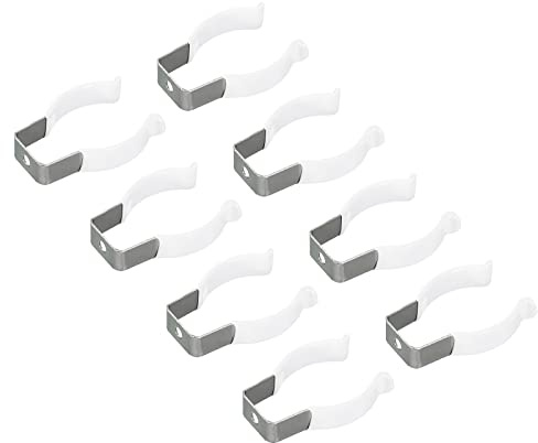sourcing map 8Stk. T10 U Clips Halter Halterung LED-Lichtstreifenclips weiß | Rohrschellen Edelstahl Led Streifen Clips Rohrschellen, für Leuchtstoffröhrenhalter