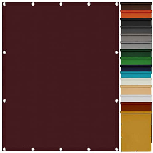 SunSail Wasserdicht Rechteckig 1.2 x 2.6 m UV-Schutz Windschutz Sonnensegel Schattentuch mit Kostenlosem Seil für Balkon Terrasse Garten Outdoor, Weinrot