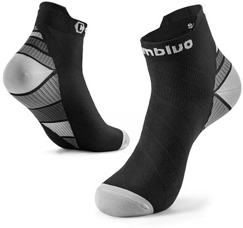 CAMBIVO 2 Pares Medias de Compresión Mujer Hombre, Calcetines Compresion Cortos 20-30mmHg, Calcetines Running Bajos Soporte para Esguince de Tobillo, Fascitis Plantar, Senderismo, Viaje, Deporte