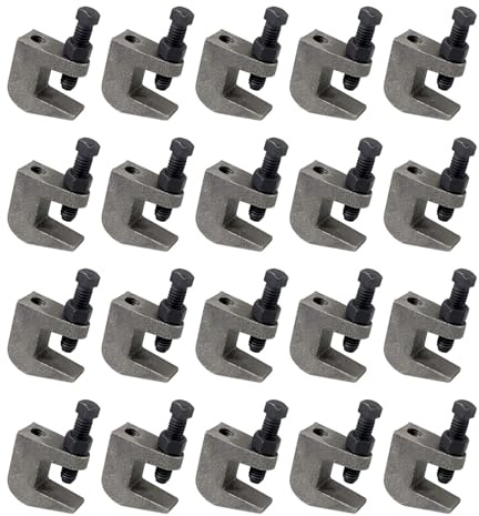 Zadery 3/8-16 Iron Safety Rod Beam Clamps, UNC Standard, 3/4 Jaw Opening, Wall Ceiling Mount Vertical Piping Support-Clamp for Copper, PVC Tubing, 20 Pieces