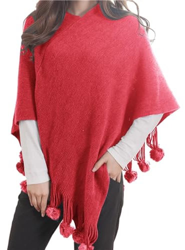HANXIULIN Dreieckstuch Damen Kaschmir-Schal Damen Strickschal mit Wolle Großer Kaschmirschal Vintage Wintertuch Damenschal Poncho