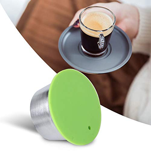Kaffekapselkopp i Rostfritt Stål Återanvändbar Påfyllningsbar Kaffekapselkopp Lämplig för Kaffemaskin Vit (lila) (Grön)