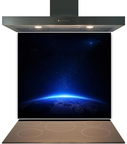 Glass Kitchen Splashback Panel – Design 2005, 60x80cm, 6mm Toughened Heat Resistant Tempered Glass Hob Backsplash with Polished Edges, Easy Clean Cooker Wall Protector for Modern Kitchen Cooker & Hob