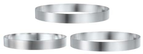 sourcing map Round Cake Ring 5.12/5.5/5.9 Inch Seamless Stainless Steel Pastry Mousse Dessert Ring Mirror Coating for Baking Cooking English Muffins Crumpet Making Tool