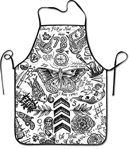 Personalisiert Bastelschürze Tätowierungen Malschürze Unisex Schürzen Weich Kunstkittel Für Bäcker Backen