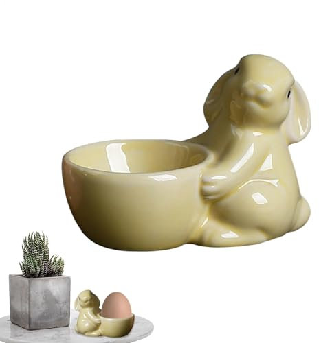 Soporte Para Huevo Pasado Por Agua Decoración De Conejo De Porcelana Y