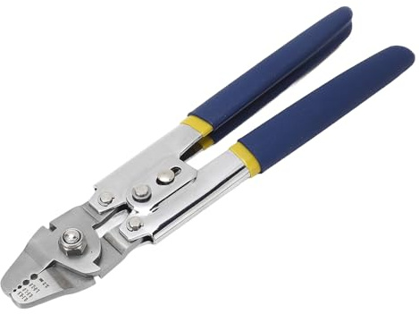 Professional Stainless Steel Cable Wire Crimp Tool with Cutting, Hardened Steel Cutters, Crimping 0.1-2.2mm Wire Rope for Garden, Outdoor