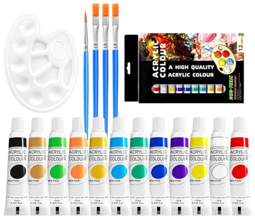Bastelfarben-Set für Erwachsene – Aquarellfarben-Sets, Künstlerbedarf, Aquarell-Paletten-Set | Tragbare 12-Farben-Box für Künstler und Hobbyisten für Künstler, Amateurbastler und Malliebhaber