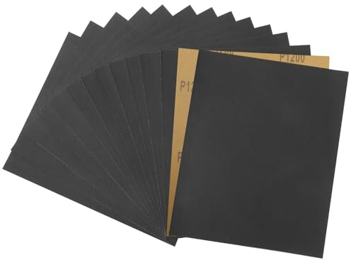 STEBRUAM 230x280mm Papel De Lija,15 Piezas 1200 Grano Lija Agua lijado de metales y pulido automotriz Acabado de muebles de madera Lijado