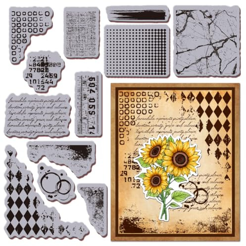 GLOBLELAND Retro Textur Haftstempel 8.7X7 Flecken Hintergrund Tintenhintergrund EVA Stempel Prägestempel Siegelstempel Aus Gummi Für DIY Scrapbooking Und Kartenherstellung Papierbasteldekor
