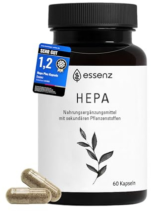 ESSENZ Hepa Kapseln – Hochwertige Kapseln mit Mariendistel-, Artischocken- & Löwenzahn-Extrakt. Inhalt: 60 Kapseln