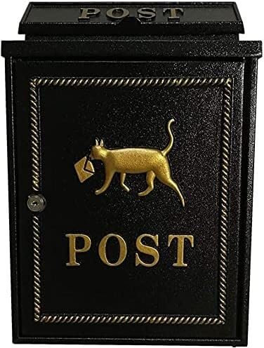 ININOSNP Grande capacità antiruggine Cassetta Postale a Parete in lamiera zincata, Stile Europeo, Lettera a Forma di Gatto, Cassetta Postale a Parete Impermeabile con spruzzatura elettrostatica