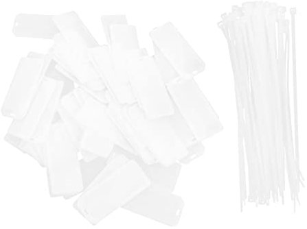 Tofficu Etiquetas Para Cables 50 Piezas Tamaño Estándar Reutilizables De Abs Termoplástico Resistentes Al Agua Para Identificación De Cables Eléctricos y Organización Oficina o Hogar