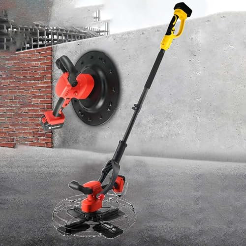 Machine à PlâTre Portative éLectrique, 40-300 Tr/Min RéGlable, Pour Murs Ponceuse Pour Sols Et Murs, Avec Rallonge, Lame De 45 Cm, Protection De 49,5 Cm Et TêTe Pivotante à 90°,30000mah
