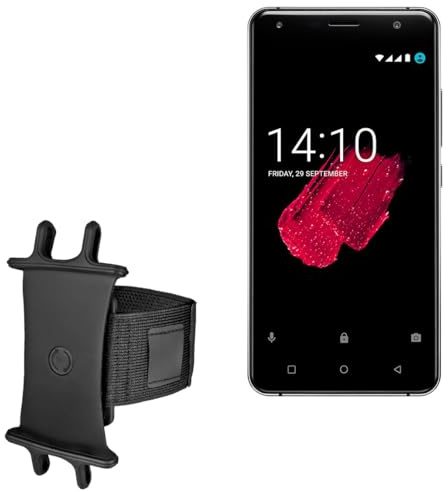 BoxWave Holster Compatible with Prestigio Muze D5 LTE - ActiveStretch Sport Armband, Adjustable Armband for Workout and Running - Jet Black