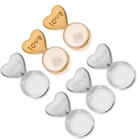 Angoily 6piezas Cierres Pendientes Silicona Con Forma De Corazón Seguros y Bloqueables Para Mujeres Accesorios Para Hacer Pendientes y Reparación De Joyería