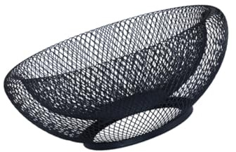 MAGICLULU Panier de Fruits en Fer Noir, Corbeille à Mailles Double Paroi | Collection Moderne, Usage la Cuisine et Mariages, Entretien Facile, Style Créatif et Élégant