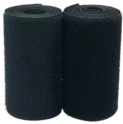 Couper le ruban, Bande auto-agrippante à coudre 100 mm, 10 cm de large Bandes de fixation non adhésives(Schwarz,100mm x 4Yards)