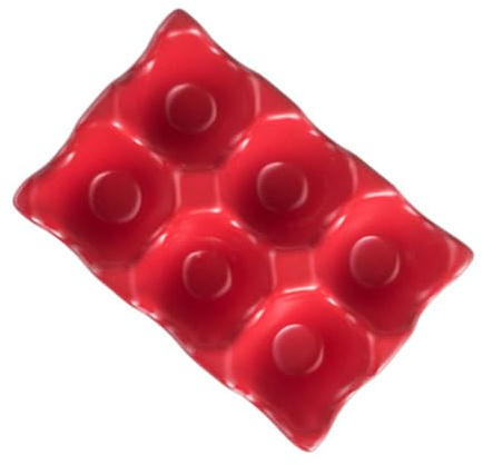 Boîte à Œufs en Céramique Rouge à 6 Compartiments Cuisine | Rangement Moderne et Élégant, Surface Antidérapante, Conserve les Œufs Frais