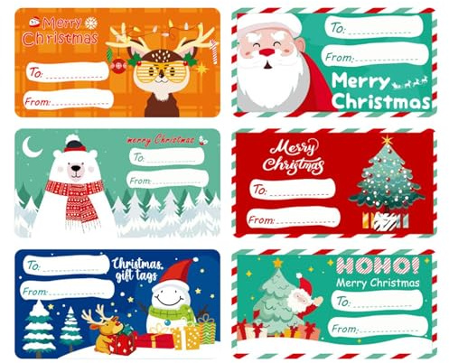 Selbstklebend Weihnachtsaufkleber Zum Beschriften 60 Stücke - Vintage Aufkleber Weihnachten Zum Beschriften Weihnachts Etiketten - Geschenkaufkleber Für Geschenkanhänger Weihnachtsetiketten