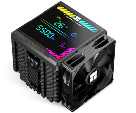 Thermalright Peerless Assassin 140 Digital Black CPU Cooler, Double Towers and Double Fans Cooling, CPU Air Cooler, ARGB Digital Screen Top Cover, for AM4/AM5,Intel LGA1851/1700/115X/1200/2011