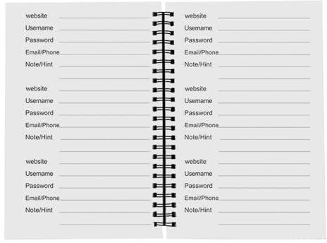 Cahier De Mots De Passe Léger avec Pages Index Intelligentes
