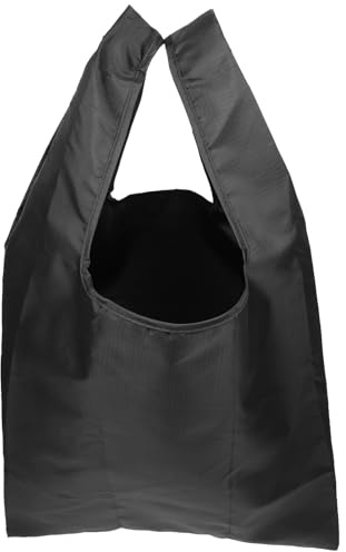 HOLIDYOYO Paquet Multi-Usage de Courses Noir en Polyester Portable Pliable | Pochette de Rangement Pratique, Design Soigné et Coloris Discret, Présent pour Anniversaire, Noël, Autres Occasions