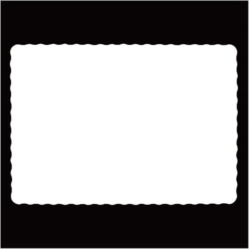 Rectangle Disposable Paper Placemat (100 Pack) - 10 x 14 Inches White Eco-Friendly Heavy Weight 60 Pound Paper Place Mat Wavy Scalloped Edge