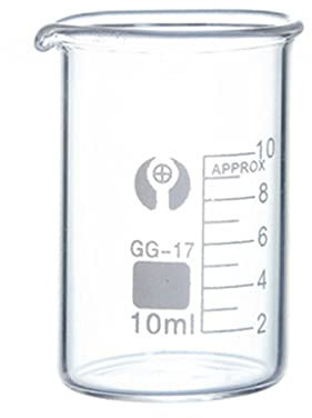 kcopo transparente verre doseur 10 ml Mini verre doseur Laboratoire Mesureur Set Verre doseur éprouvette graduée Laboratoire en verre mesureur Outil Lot de 2