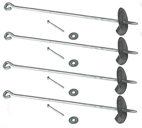 Gartenpirat Erdanker Set mit 4 Stück Bodenanker verzinkt 50 cm zum Eindrehen