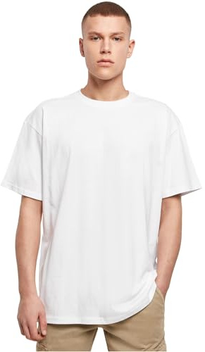 Build Your Brand Herren T-Shirt Heavy Oversize Tee, Basic T-Shirt für Männer, Oversized Fit, Baumwolle, XXL, White
