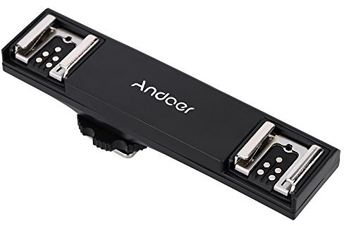Andoer Double griffe Flash Light Speedlite Bracket Splitter pour Canon 7DII 70D 5DR 5DRS 5DIII 6D DSLR Caméscope