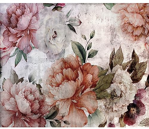 murando Fototapete selbstklebend Blumen 294x210cm Foto Tapete Tapetenfolie Möbelfolie Wandverkleidung Wandtapete Motivtapeten Bildtapete Wohnzimmer 3d Effekt Modern Botanik Natur Rose wie gemalt