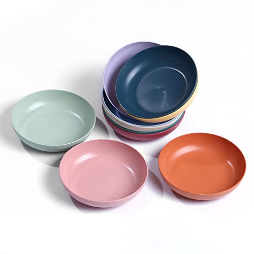 WANBY Piatti di plastica 10 pezzi 5.6 per la cena infrangibili Impostare lavastoviglie non tossine e BPA sicuri a microonde gratuiti e sani per bambini piccoli e adulti