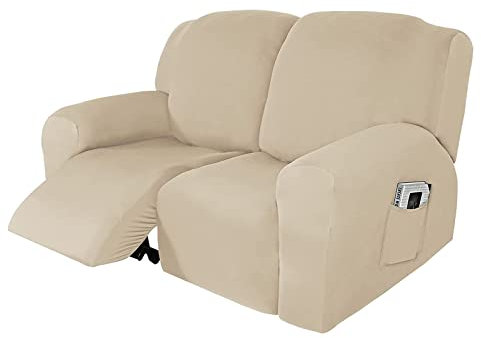 Stretch 2 3 Seat Relaxsessel bezüge,Sofabezug Stretchhusse für Relaxsessel Sesselbezug Sessel-Abdeckung Verdickter Elastisch Bezug für Fernsehsessel Liege Sessel ( Color : Beige , Größe : 2 Seat )