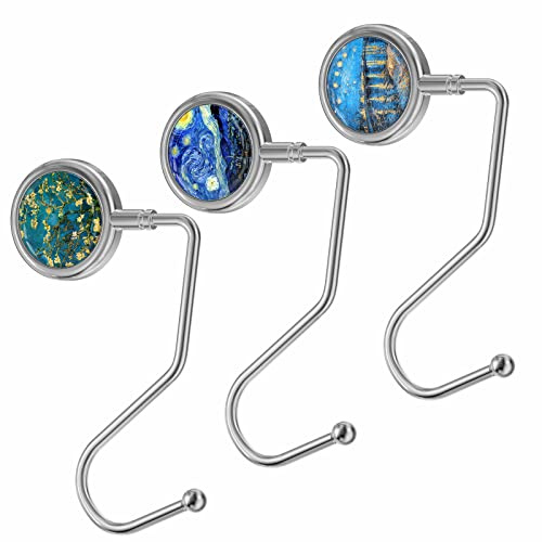 Aiawoxc Purse Hooks for Table, Set of 3 Metal Purse Hanger Handbag Holder for Women and Girls, Almond Tree