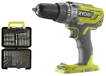 Confezione RYOBI - Trapano a percussione R18PD3-0 - 18V OnePlus senza batteria e caricatore - Set di 60 accessori - fora
