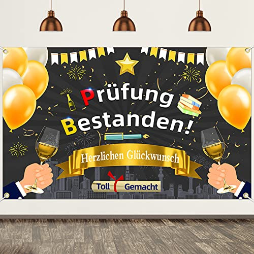 Abschluss Deko,Prüfung Bestanden Banner,Graduation Dekoration 180x110cm | Graduation Deko 2026,Stoff Graduation Abi Abitur Deko Banner Abschlussfeier Fotografie Hintergr Schüler Bachelor Master Arzt