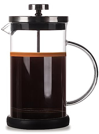DATEFUN French Press, 600ml Caffettiera Francese con Tripli Filtri, Stantuffo in Acciaio e Contenitore in Vetro Borosilicato, Caffettiera Francese per Caffè o Tè, Lavabile in Lavastoviglie