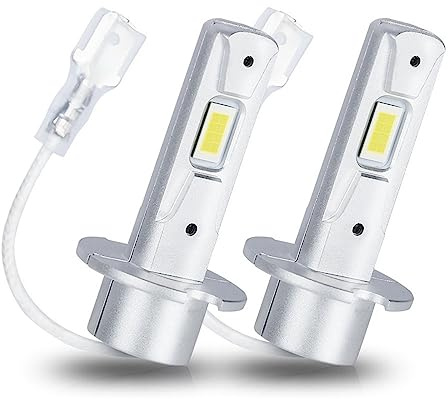 REPYL H3 LED-lampor Lampa 40W Bil Dimljus 8000LM Dagskörningsljus Fläktlös Auto H3 Strålkastare 6000K Vit 12V 24V Automotive (Color : Yellow, Size : 8000LM_H3)