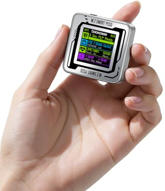 DOCKCASE Smart Pocket NVMe M2 SSD Gehäuse - 3S Stromausfallschutz, SSD Gehäuse Echtzeit-SSD-Gesundheitserkennung, USB-C 3.2 Gen 2 10Gbps, Unterstützt 2230 M.2 NVMe/PCle SSD (Glänzendsilber)