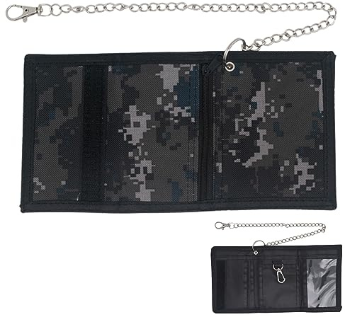 Geldbeutel Jungen,Geldbörse mit Kette,Kinder Geldbeutel Jungs,Portemonnaie Kinder Jungen Faltbare,Slim Dreifach Geldbörse für Jungen,Herren Dreifache Geldtasche für Münztasche,Kartenhalter (Tarnung)