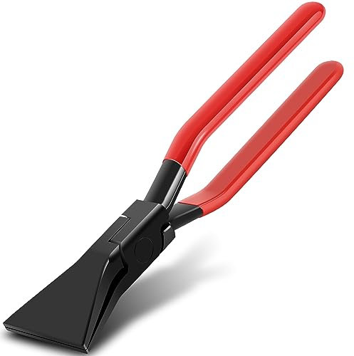 Toaboa Falzzange 45° 90° 180° Abkantzange Blechzange Breit 60 mm Biegezange Abfalzen Werkzeug mit Rutschfestem Griff zum Biegen und Glätten von Blechen, Rot(TD110)