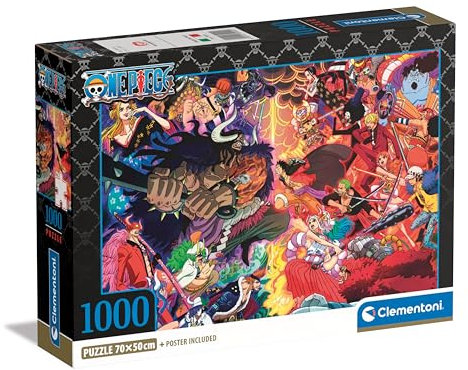 Clementoni One Piece Puzzle 1000 Teile mit Poster - Legespiel für Manga & Anime Fans - für Erwachsene und Kinder ab 9 Jahren, 39922