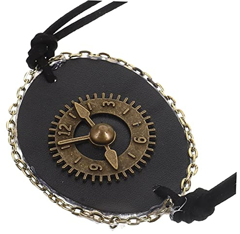 Gatuida Cache-œil Rétro en Cuir Pu Design Engrenage pour Adultes, Léger et Respirant, pour Cosplay et Fête Couleur Aléatoire
