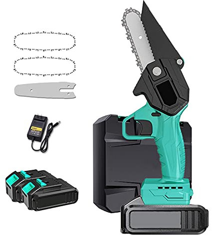 NOALED Mini tronçonneuse à Main, Petite tronçonneuse pour Femme, tronçonneuse électrique sans Fil Rechargeable, scie à chaîne à Une Main, Coupe du Bois de Jardin