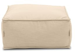 DOMO. collection Outdoor Sofa Wangerooge, wetterfest, beige | Hocker wetterfest, vielseitige Outdoor Sitzgelegenheit für Garten und Terrasse, modernes Design mit 70 x 70 x 35 cm (BxTxH)