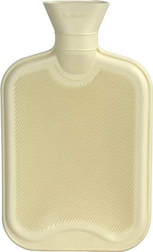 2L Hot Water Bottle for Warming Beds and Relaxing (Cream)