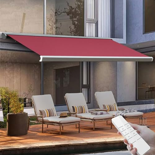 CCKUHN Tenda da Sole Retrattile elettrica con luci a LED, Tende da Sole per Patio Riparo Parasole, Tenda da Sole Esterna motorizzata Porta Finestra Ombrellone Riparo per Esterno,98,4x78,7
